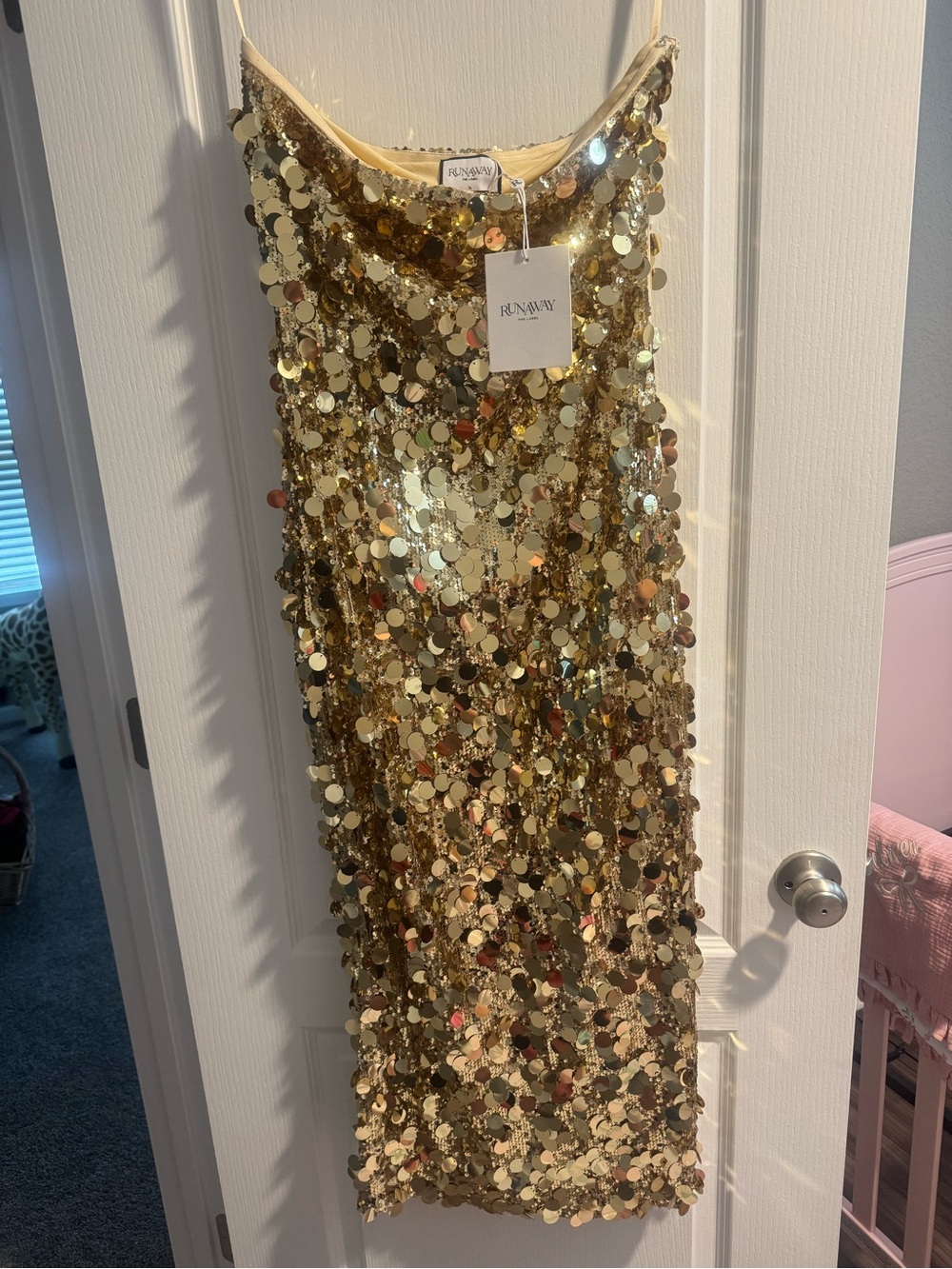 NWT Runaway Gold Sequin Dress- XL